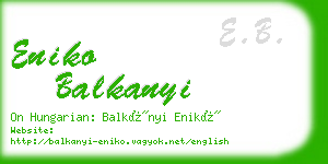 eniko balkanyi business card